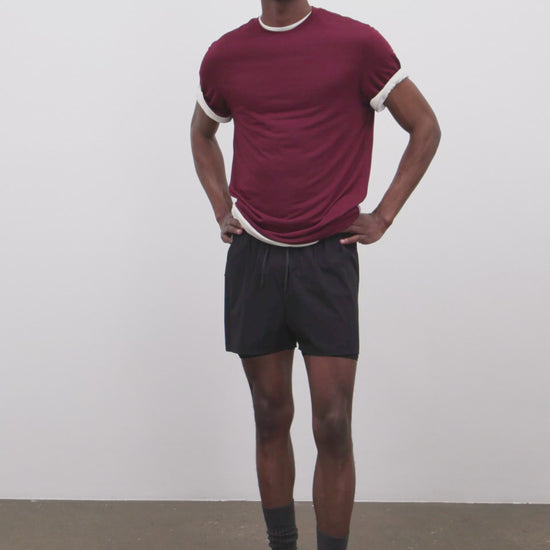 Literary Sport | Mens Myles Run Short with Liner in Black