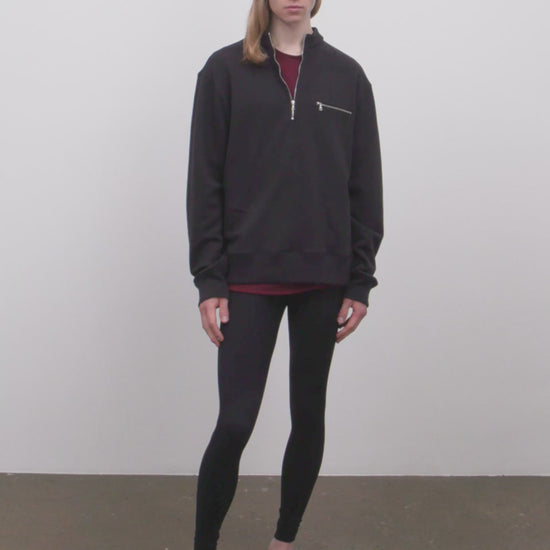 Literary Sport | Gabriel Mens Quarter Zip Sweatshirt - Black