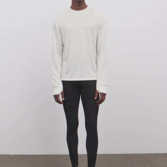 Literary Sport | Frank Mens Long Sleeve Running T-Shirt - Natural White