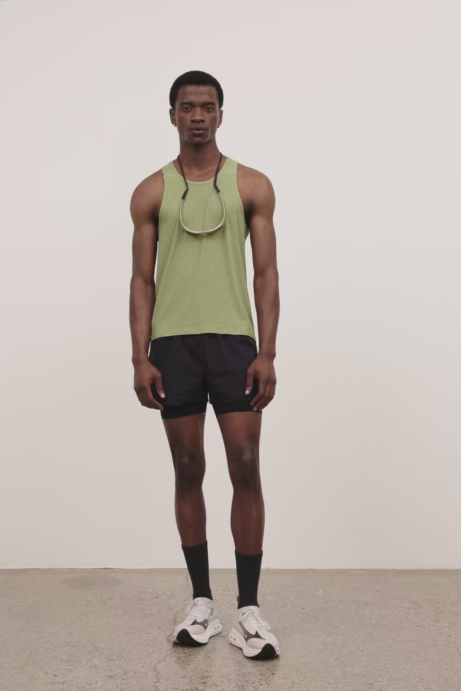 Literary Sport - Mens Myles Run Short with Brief - Black with Black Brief