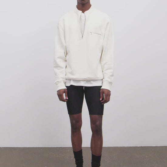 Literary Sport | Gabriel Mens Quarter Zip Sweatshirt - Natural White