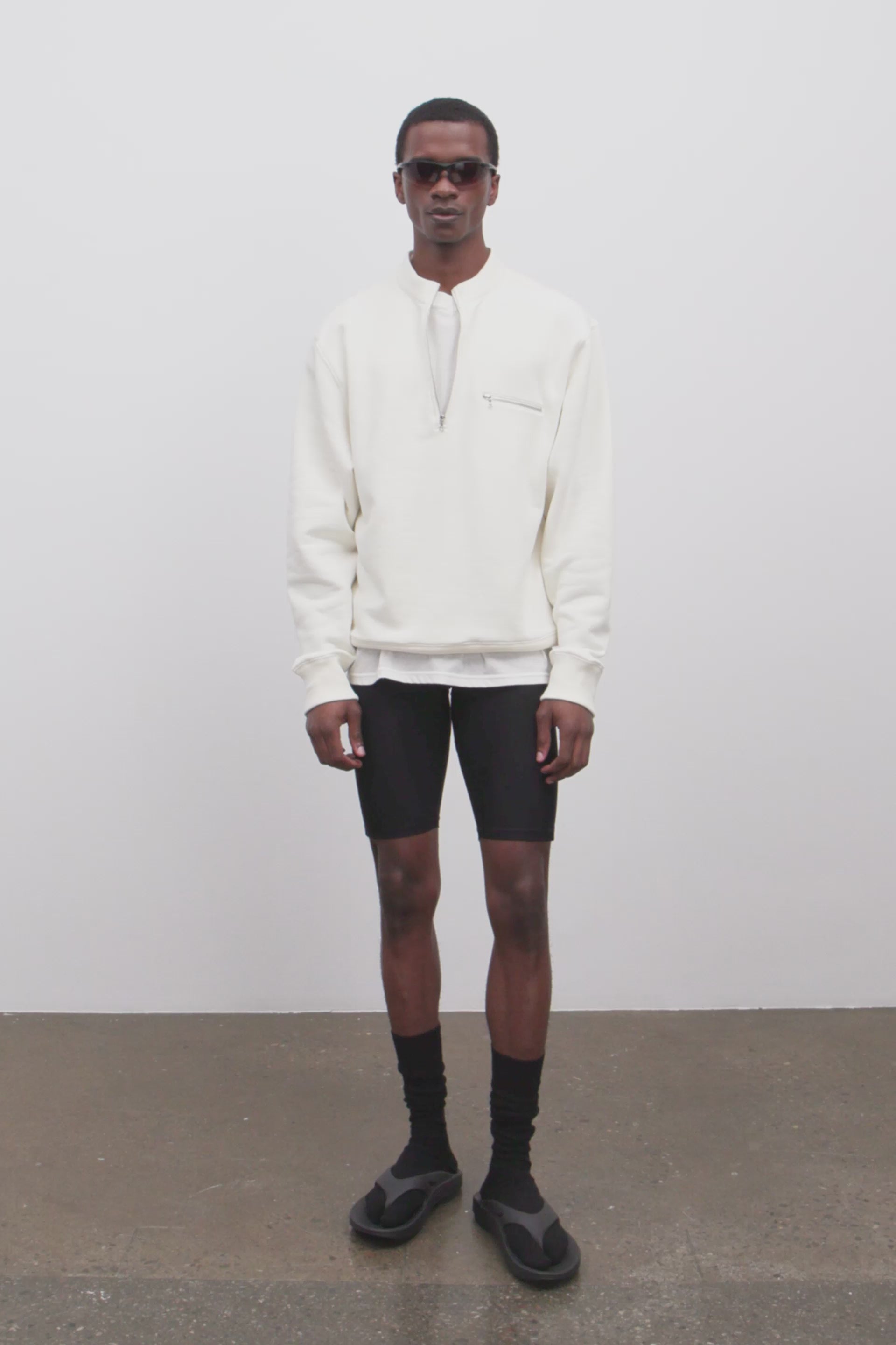 Literary Sport | Gabriel Mens Quarter Zip Sweatshirt - Natural White