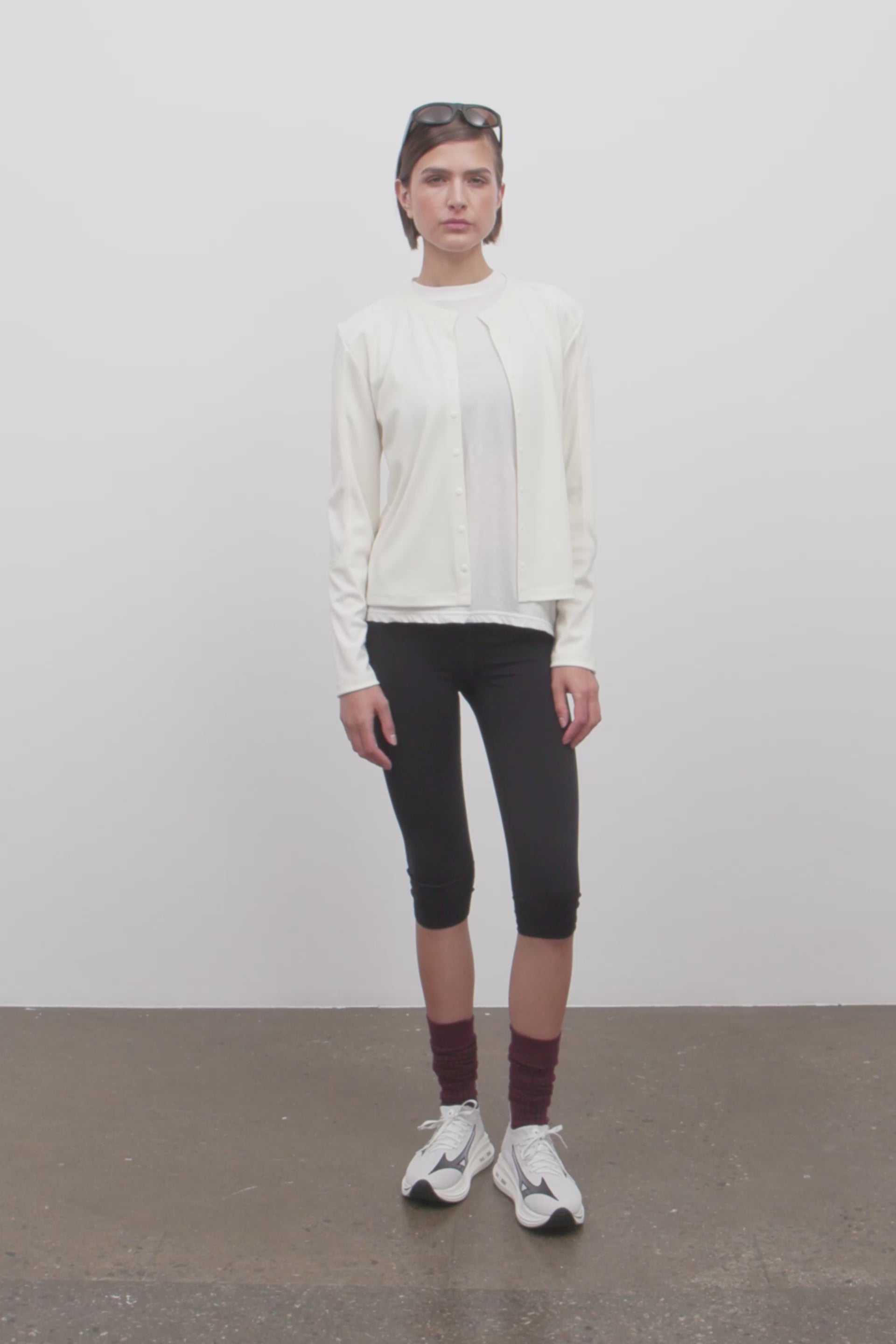 Literary Sport | Womens Fanny Performance Cardigan in Bone Off-White